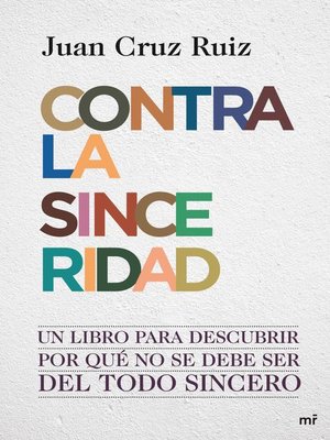 cover image of Contra la sinceridad